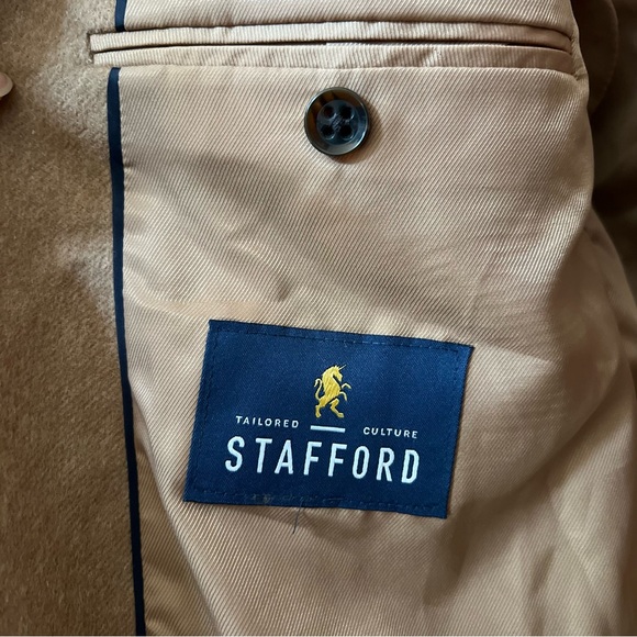 New with Tag Stafford 100% Camel Hair 2 button 2 vents Sport Coat Jacket 48 L - Picture 8 of 14